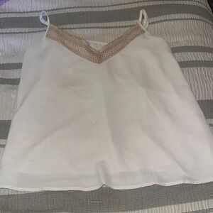 SHEIN White and Tan Camisole Top
